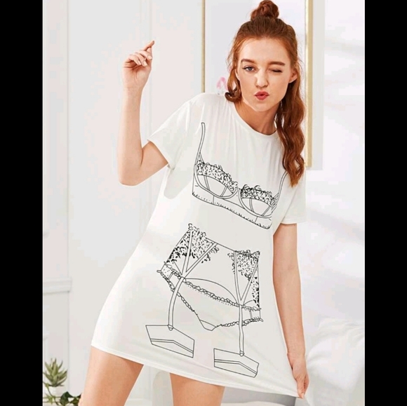 Sexy Print Night Dress Long Teeshirt - Picture 4 of 7